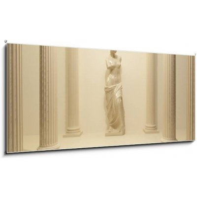 Obraz 1D panorama - 120 x 50 cm - Ancient Statue of a nude Venus in the middle of perspective pill Starověká socha nahé Venuše uprostřed perspektivy pilulky