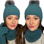 Fashionweek Dámský zimní set čepice šála a rukavice S3068 mořská modrá – Hledejceny.cz