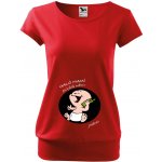 Těhotenské tričko Haloo mamí slyšíš mě? červená – Zboží Mobilmania