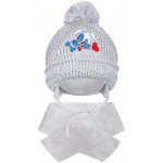 New Baby zimní dětská čepice se šálou pejsek světle modrá – Zboží Mobilmania