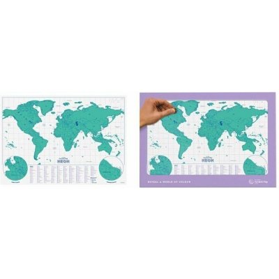 Stírací mapa světa Neon Green – Zbozi.Blesk.cz