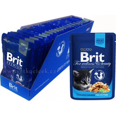 Brit cat kitten Premium Chicken Chunks 24 x 100 g – Zboží Mobilmania