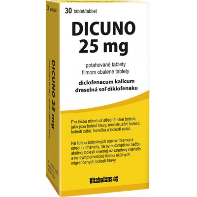 Dicuno 25 mg potahované tablety por.tbl.flm. 30 x 25 mg od 69 Kč -  Heureka.cz