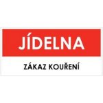 JÍDELNA, červená, plast 1 mm 190x90 mm – Sleviste.cz