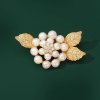 Brož Éternelle Luxusní perlová brož se zirkony Stella B7323-XH2804 Zlatá Bílá
