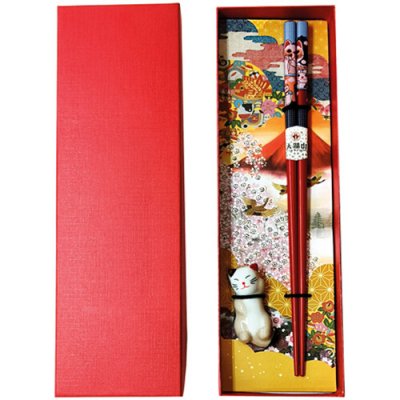 Golden Turtle Dárková krabička s hůlkami a odkládátkem Lucky Cat – Sleviste.cz