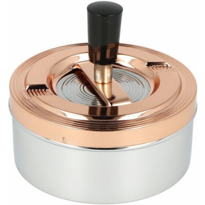KRCZ Cigaretový popelník kovový otočný Chrome/Bronze 11cm – Zboží Dáma