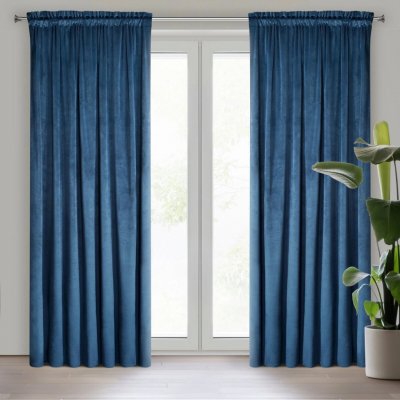 Design 91 ZATEMŇOVACÍ ZÁVĚS NA PÁSCE ROSA 140X270 CM TMAVĚMODRÁ – Hledejceny.cz