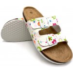 Dámské biopantofle KVĚTY bílá/růžová – Sleviste.cz