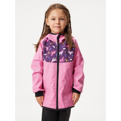 Dětská softshellová bunda s fleecem Basic Jednorožci růžová – Hledejceny.cz