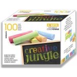 Smiffys Křídy na tabuli kulaté Creative Jungle, mix barev ,balení 100 ks 411383 – Zboží Mobilmania