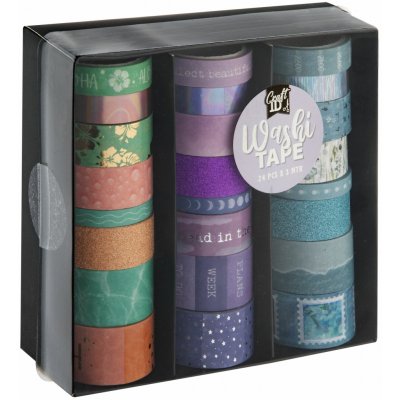 Creatoys Dekorační lepicí páska 3 m 24 ks v boxu fialová – Zboží Dáma