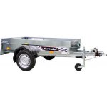 EBECO NB2 - jednonápravový BRZDENÝ příves do 750 kg, 40 cm BOČNICE - S opěrným kolečkem