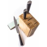 G21 Damascus Premium sada nožů 3 ks a bambusový blok a brusný kámen – Zboží Dáma