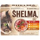 Shelma Bezobilné pro kočky 4 druhy masa 12 x 85 g