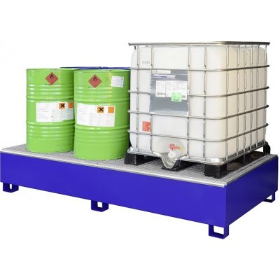 CEMO Kovová záchytná vana pod 2 IBC kontejnery Provedení: pozinkované – Sleviste.cz