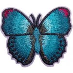 Nažehlovací nášivka motýl modrý světlý – Zboží Dáma