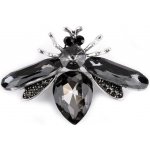 Stoklasa brož s broušenými kamínky včela 2 antracit – Zboží Mobilmania