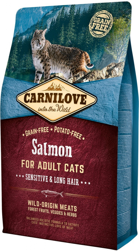 Carnilove Grain Free Cat Adult Salmon Sensitive & Long Hair 2 kg