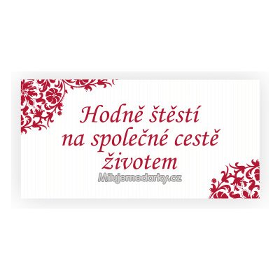 komplimentka k dárku: Svatební - Hodně štěstí na společné cestě životem – Hledejceny.cz