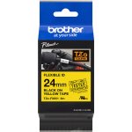 Brother TZE-FX651, černý tisk žlutý podklad 8 m x 24 mm – Zbozi.Blesk.cz