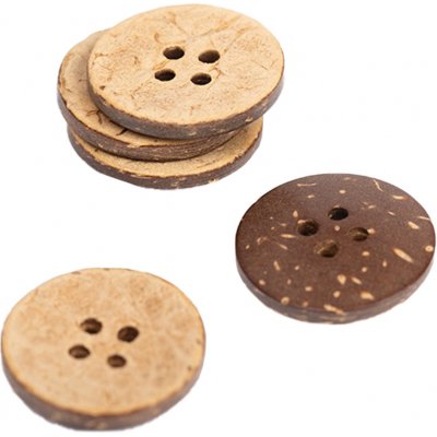 Dřevěný knoflík Drops kulatý Ø 20 mm kokos – Zboží Dáma