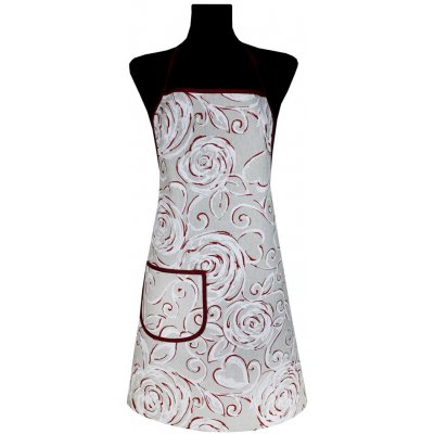 Mondo Zástěra kuchyňská Červené pivoňky 600-17 Béžová – Zboží Mobilmania