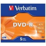 Verbatim DVD-R 4,7GB 16x, AZO, slim box, 5ks (43519) – Zbozi.Blesk.cz