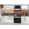 Kuchyňská linka Belini Laurentino 180 cm bílý lesk s pracovní deskou