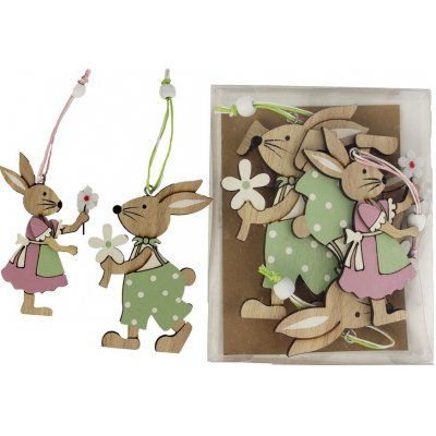 Dřevěný zajíček 4 ks D1469 – Zboží Dáma