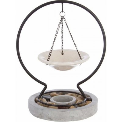 Atmosphera Aroma lampa na vonné svíčky a éterické oleje ve tvaru ohniště šedá – Sleviste.cz