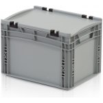 TBA Plastová Euro přepravka 400 x 300 x 270 cmmm s víkem plný úchyt – Zboží Dáma