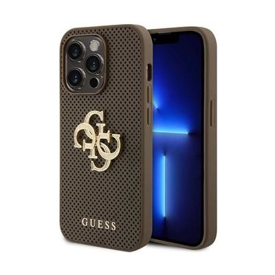 Guess hard obal na iPhone 15 PRO Taupe 4G Glitter Metal Logo