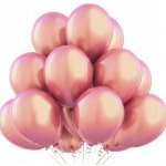Balonky metalické rosegold růžovo zlaté průměr 26 cm – Zboží Dáma