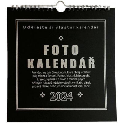 Fotokalendář 2024 černý na fotografie 10x15cm(na výšku),13x18cm (na šířku) – Zboží Mobilmania