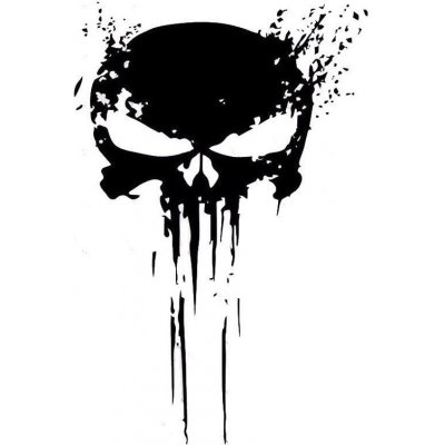 Samolepka (na auto, notebook) Punisher - černá (2) – Zboží Mobilmania