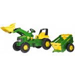 Rolly Toys Šlapací traktor Rolly Junior John Deere s nakladačem a vlekem – Zboží Mobilmania