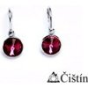 Náušnice Čištín dětské 281620246 kolečka se Swarovski krystalem Fuchsie NK 1336