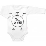 Body dlouhý rukáv s vtipným textem Baby Nellys Tati to dáš! bílé – Hledejceny.cz