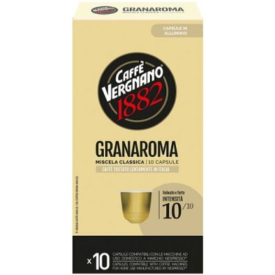 Caffè Vergnano 1882 Granaroma kávová směs pražená mletá kapsle 10 x 5,5 g – Hledejceny.cz