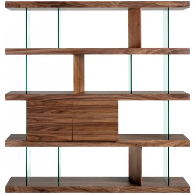 Ořechová knihovna Angel Cerdá No. 3072, 190x180 cm – Zboží Mobilmania