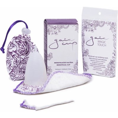 Tierra Verde Gaia cup menstruační kalíšek + intimka + čisticí prostředek L – Zboží Dáma