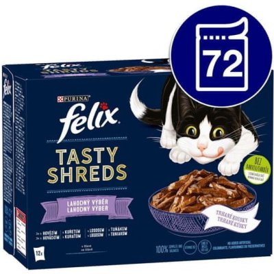 Felix FANTASTIC Tasty Shreds lahodný výběr ve šťávě 72 x 80 g