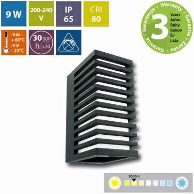 McLED LED svítidlo Corona V, 9W, 3000K, IP65, černá – Hledejceny.cz