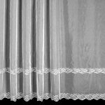 Českomoravská textilní voálová záclona V611 vyšívané vlnky, s bordurou, bílá výška 180cm ( v metráži) – Zboží Mobilmania