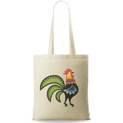 Kabelka shopper bag eko bavlněná taška s potiskem na nákupy béžová cock – Zboží Mobilmania