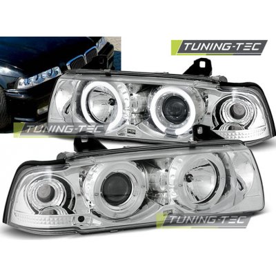 Přední světla angel eyes BMW E36 92-98 limo touring chromové – Zbozi.Blesk.cz