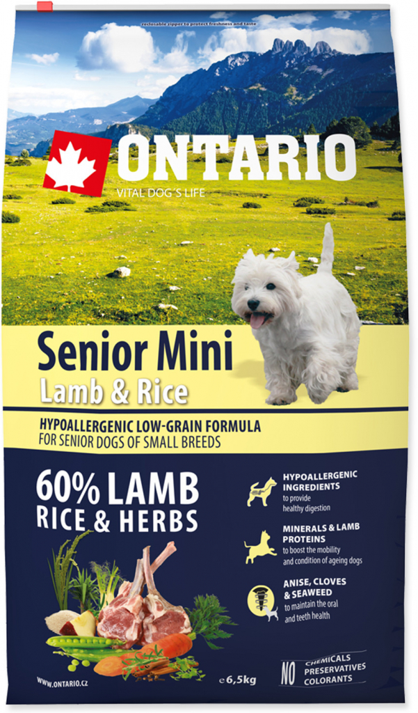 Ontario Senior Mini Lamb & Rice 2 x 6,5 kg