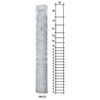 Uzlové lesnické pletivo výška 160 cm, 1,6/2,0 mm, 23 drátů