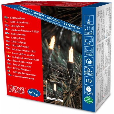 Konstsmide Mini LED světelný řetěz 80 teplých bílých LED pro vnitřní a venkovní – Hledejceny.cz